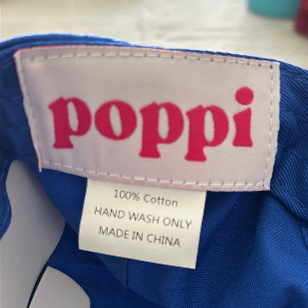 Poppi Blue Cap with Green Flame Design - Picture 3 of 3
